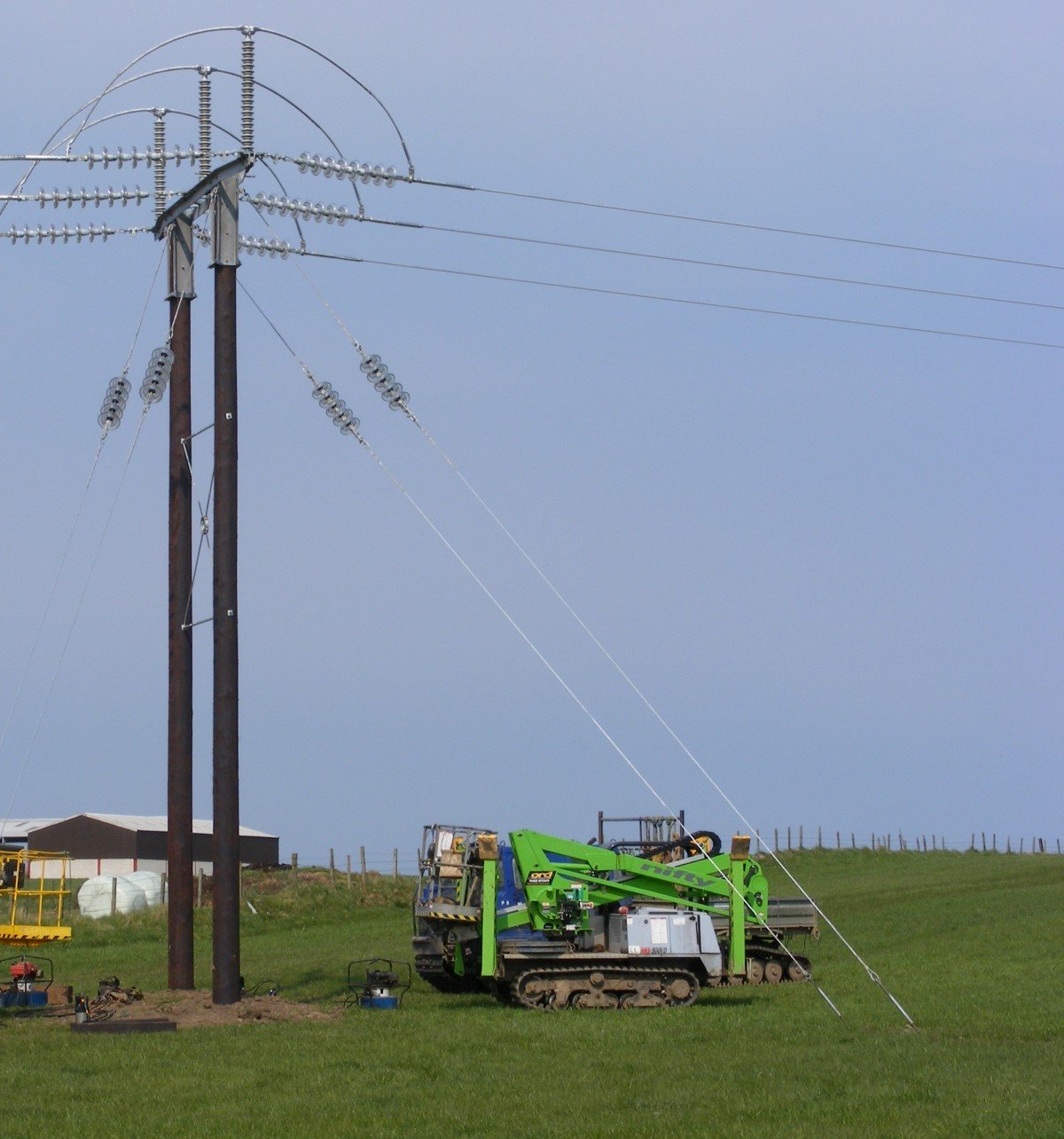 Trident wood pole tower.