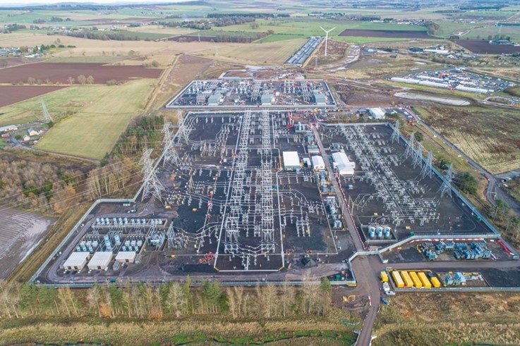 Aerial view of tealing substation