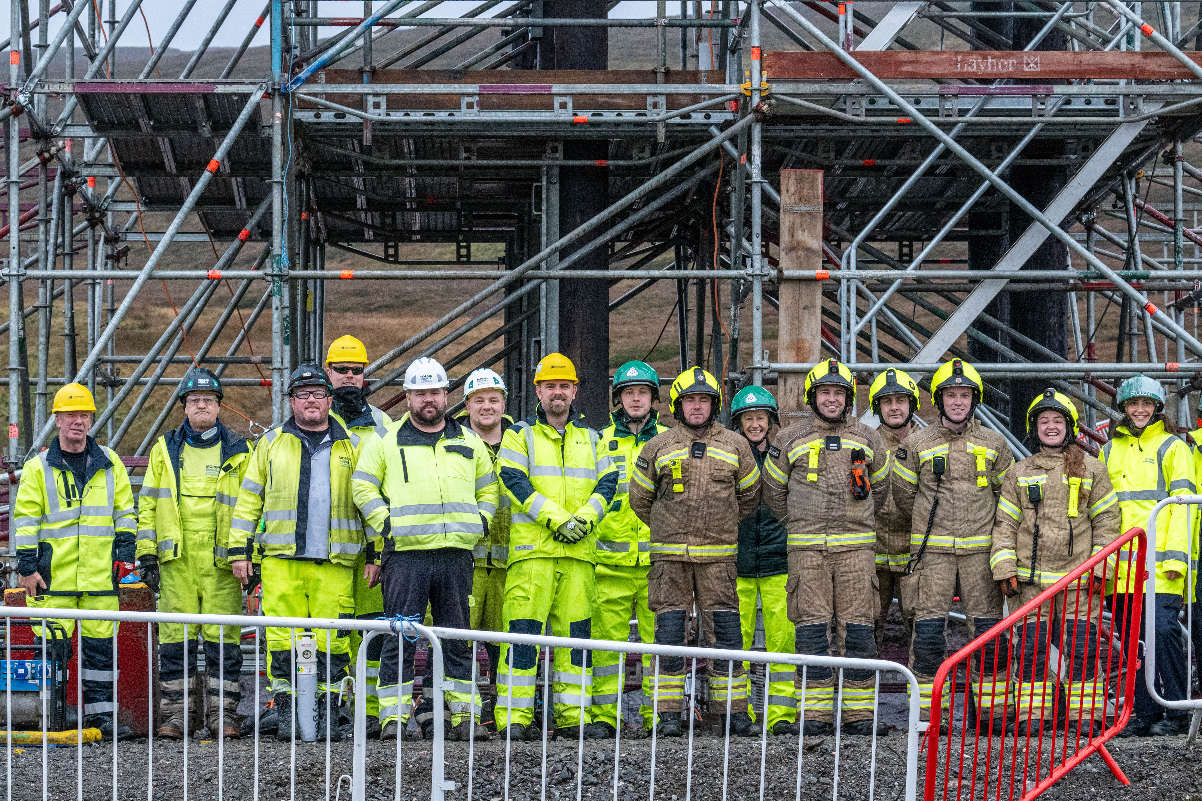 The teams involved in the safety drill 