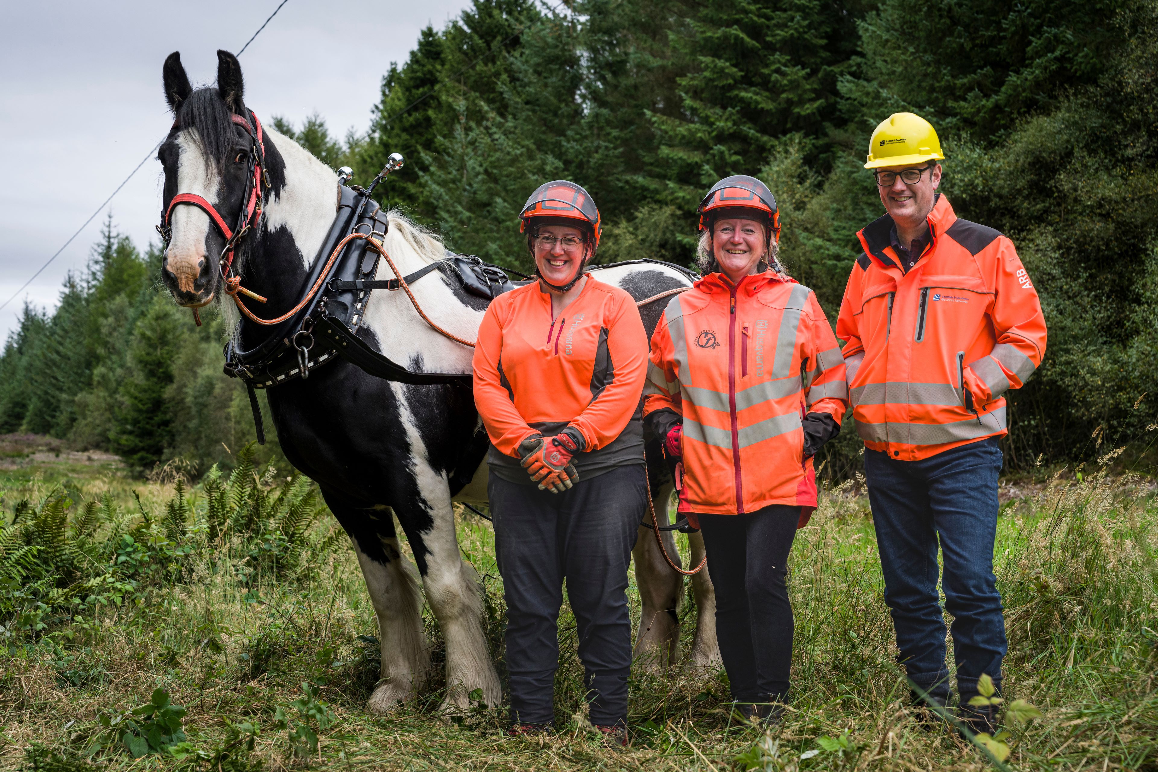 From left, Equine Manager Annie Hutchison, Future Forestry Director Angie Smith and SSEN Transmission Head of Vegetation Management Martin Sangster.jpg